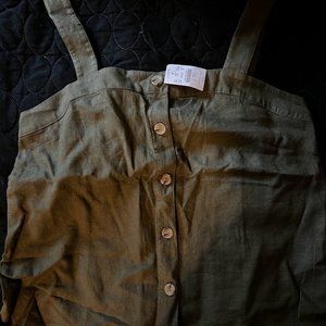 NWT J Crew Factory Button Up Linen Tank, Size M